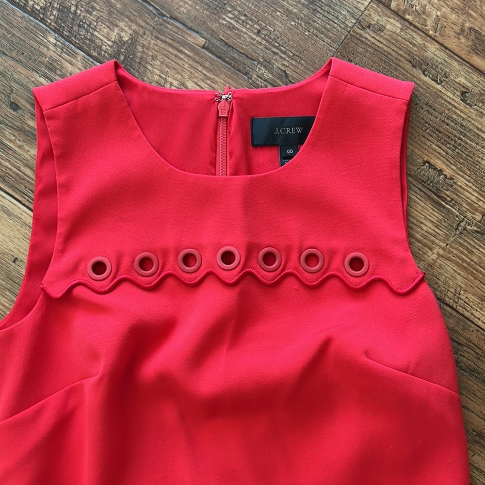 Red J. Crew Sleeveless Knee Length Dress, size 00 - Picture 2 of 9